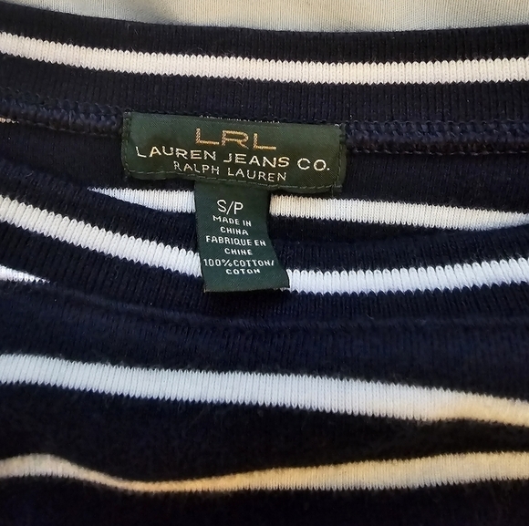 RLR Ralph Lauren MIDI Length white and Blue Stripped Dress - Picture 4 of 4